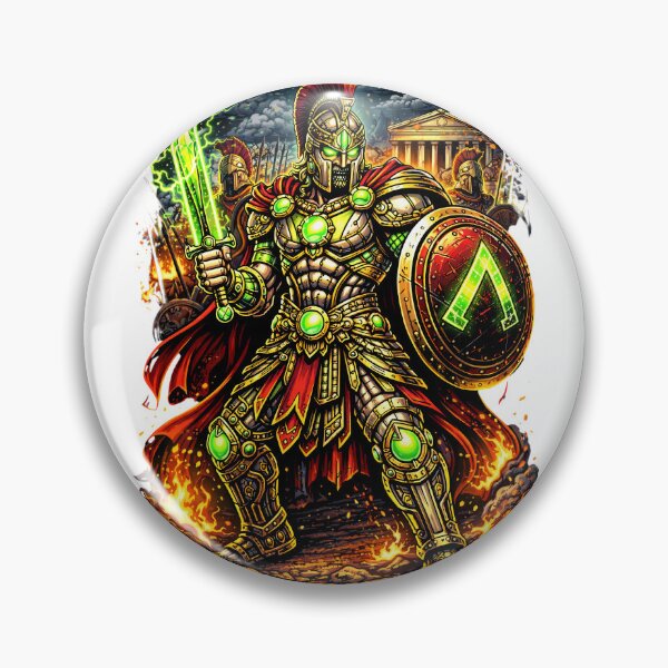 Item preview, Emerald Spartan – Cyber Warrior of the Last Stand designed and sold by onlin3boutiqu3.