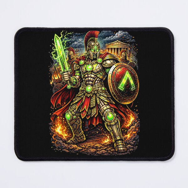Item preview, Emerald Spartan – Cyber Warrior of the Last Stand designed and sold by onlin3boutiqu3.
