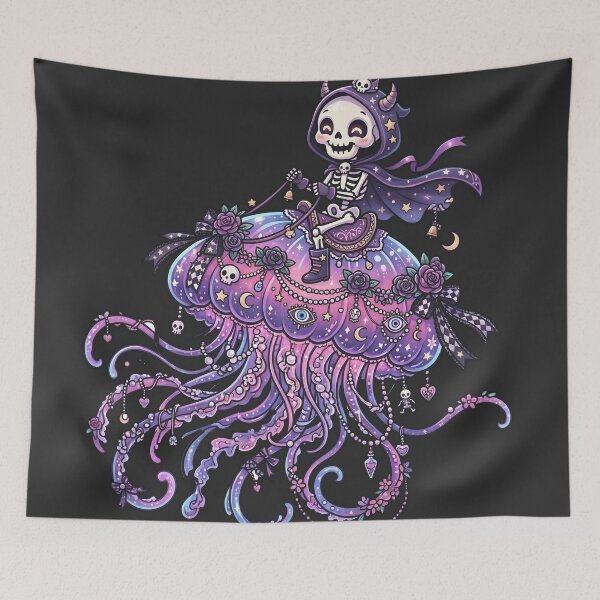 Item preview, Skeleton Riding Giant Magical Bioluminescent Jellyfish Paste designed and sold by MisteryDesigner.