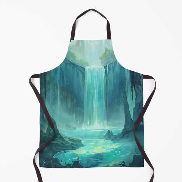 Item preview, Crystal Waterfall Watercolor Fantasy Realm Landscape designed and sold by Luminous Wilds.