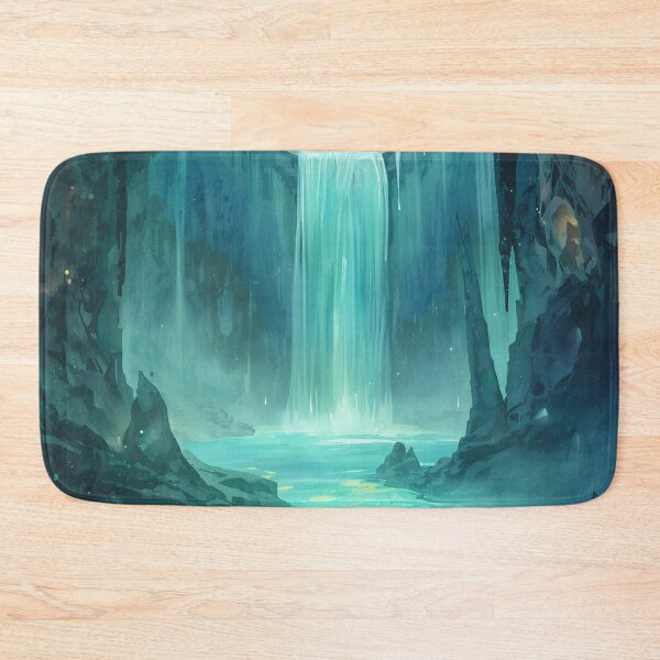 Item preview, Crystal Waterfall Watercolor Fantasy Realm Landscape designed and sold by Luminous Wilds.