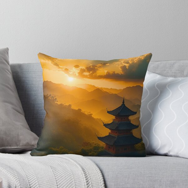 Item preview, Serene Vietnam: Sun Rays & Misty Peaks designed and sold by ZenGrooves.