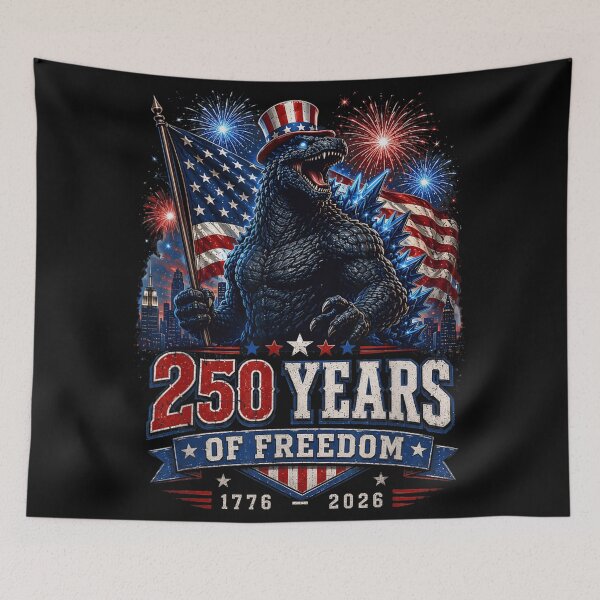 Item preview, Godzilla 250 Years Of Freedom 1776 To 2026 Patriotic Monster Fireworks designed and sold by Phil Ben.