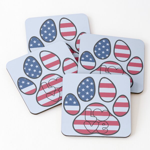 Item preview, Patriotic paw print with LOVE designed and sold by Doodles Down South.