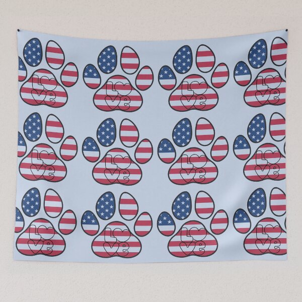 Item preview, Patriotic paw print with LOVE designed and sold by Doodles Down South.