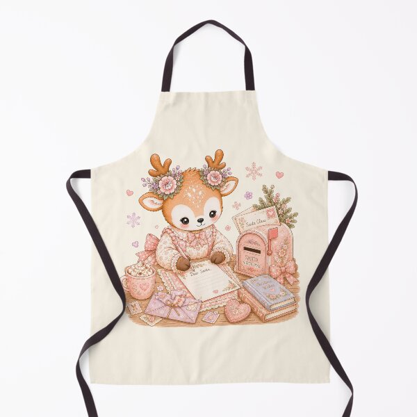 Item preview, Cute Reindeer Writing a Letter to Santa | Kawaii Cottagecore Christmas Mailbox Pastel Holiday Illustration designed and sold by looplandger.