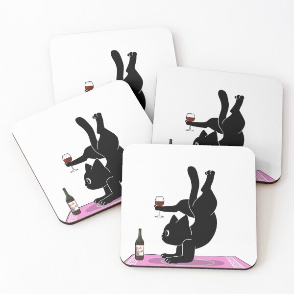 Item preview, Funny Black Cat Yoga and Red Wine Aesthetic designed and sold by     Pink Chaos Club.