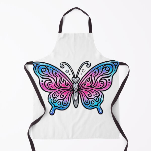 Item preview, Y2K Chrome Butterfly — Hot Pink and Blue Tribal Wings with Hearts Sparkle Art Print Sticker designed and sold by ethnicdigital.