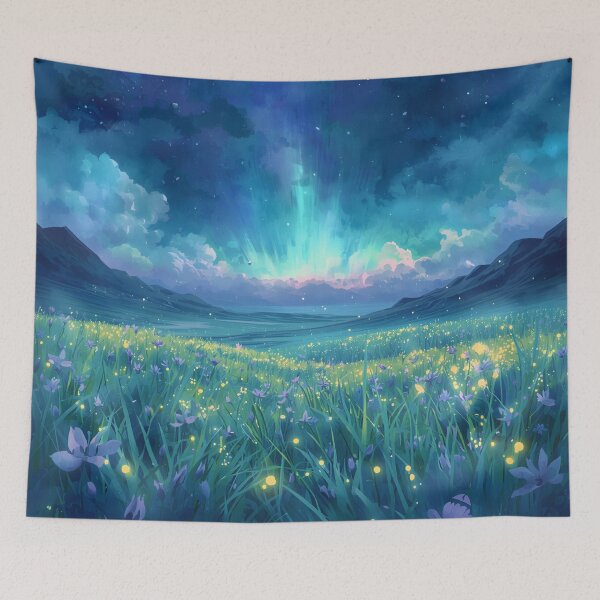 Item preview, Dream Meadow Watercolor Fantasy Alien Landscape designed and sold by Luminous Wilds.