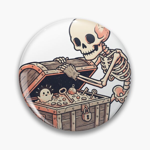 Item preview, Skeleton Opening Wooden Treasure Chest with Shiny Gold designed and sold by MisteryDesigner.