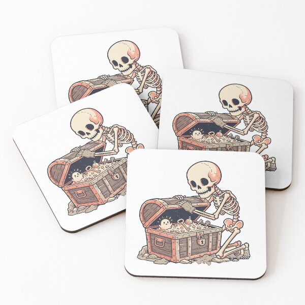 Item preview, Skeleton Opening Wooden Treasure Chest with Shiny Gold designed and sold by MisteryDesigner.
