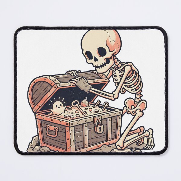 Item preview, Skeleton Opening Wooden Treasure Chest with Shiny Gold designed and sold by MisteryDesigner.