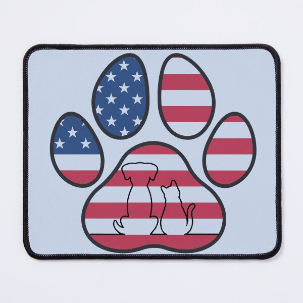 Item preview, Dog and cat inside patriotic paw print  designed and sold by Doodles Down South.