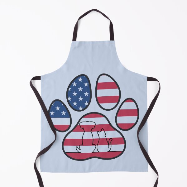 Item preview, Dog and cat inside patriotic paw print  designed and sold by Doodles Down South.