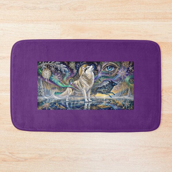 Item preview, The Spirit of the Arctic Wolf - Northern Lights and Winter Dream à la Klimt designed and sold by Natalia-Vlad.