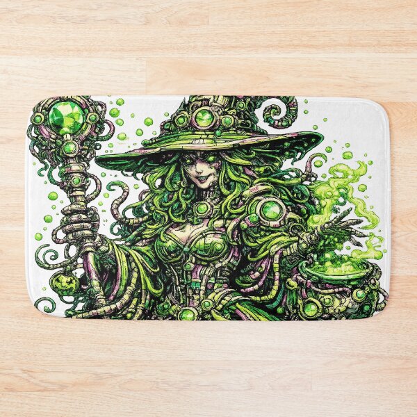 Item preview, Emerald Elixir – Cyberpunk Witch of the Glowing Cauldron designed and sold by onlin3boutiqu3.