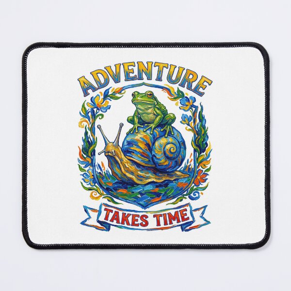 Item preview, Adventure Takes Time Frog Riding Snail   designed and sold by TeeARTHY.
