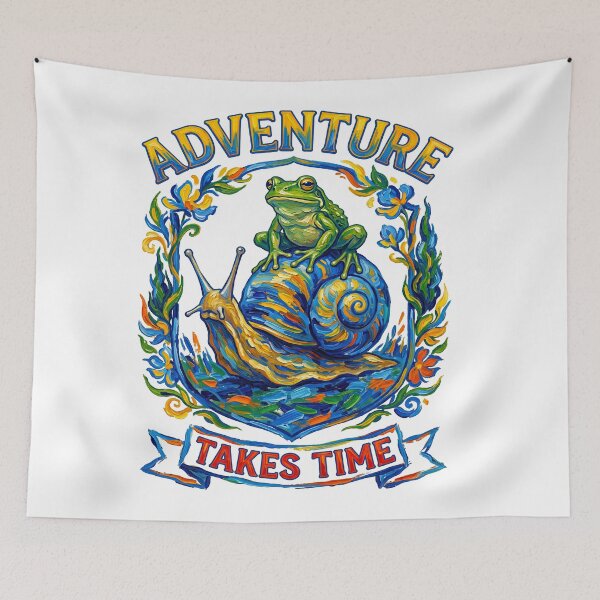 Item preview, Adventure Takes Time Frog Riding Snail   designed and sold by TeeARTHY.