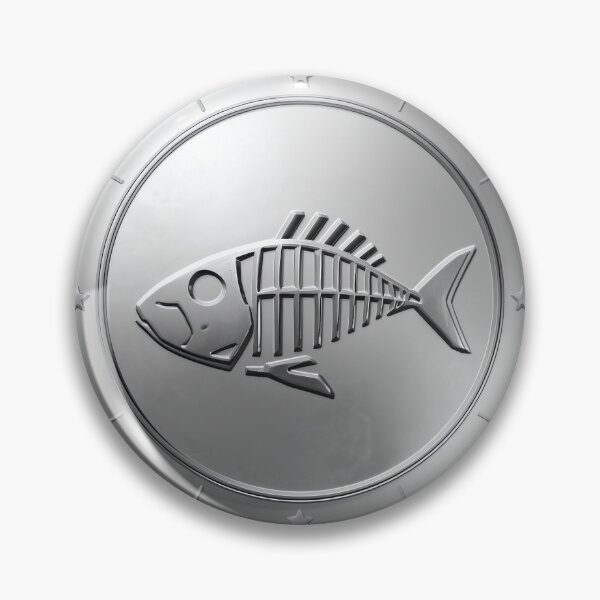 Item preview, Black and White Round Fish Fossil Design – Coastal Nature Art Print designed and sold by ShadeScapeArt.