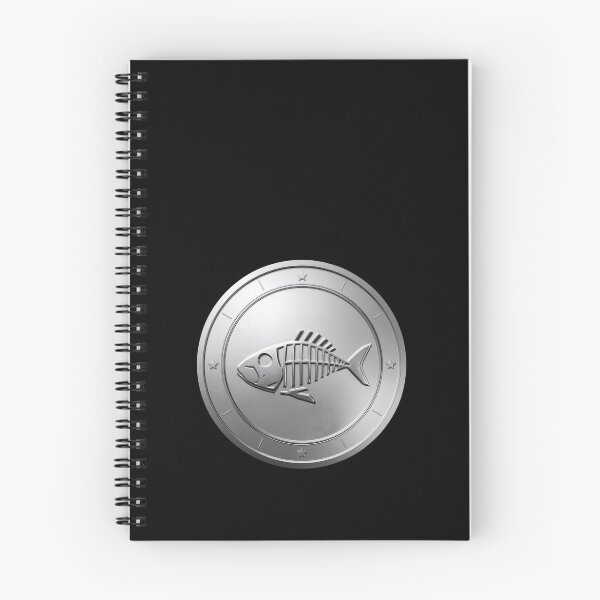 Item preview, Black and White Round Fish Fossil Design – Coastal Nature Art Print designed and sold by ShadeScapeArt.