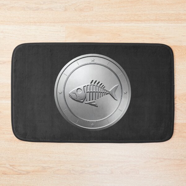 Item preview, Black and White Round Fish Fossil Design – Coastal Nature Art Print designed and sold by ShadeScapeArt.