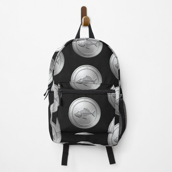 Item preview, Black and White Round Fish Fossil Design – Coastal Nature Art Print designed and sold by ShadeScapeArt.