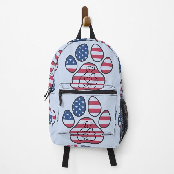 Item preview, Dog, cat and heart inside patriotic paw print  designed and sold by Doodles Down South.