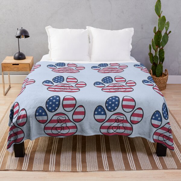 Item preview, Dog, cat and heart inside patriotic paw print  designed and sold by Doodles Down South.