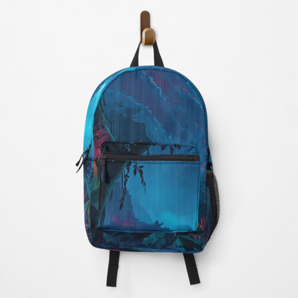 Item preview, Neon Rain Jungle Watercolor Alien Landscape designed and sold by Luminous Wilds.