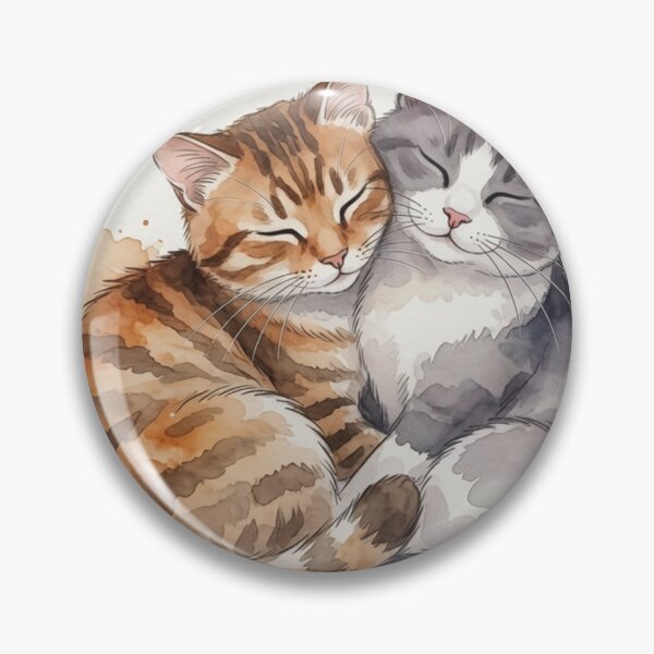 Item preview, Certified Cat Mom Orange Tabby and Gray Cat Watercolor Art designed and sold by Pioneer Spirit Market.