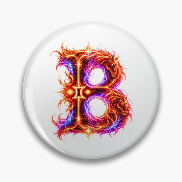 Item preview, Emberhoof Horse-Gemini Flame Letter B designed and sold by BlissBlvdShop.