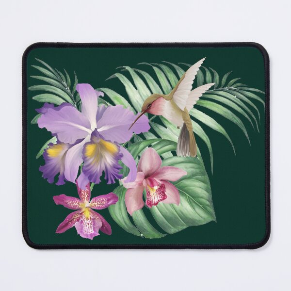 Item preview, Orchid botanical illustration with hummingbirds  designed and sold by letsgow8th.
