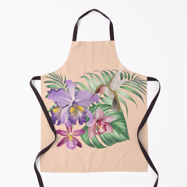Item preview, Orchid botanical illustration with hummingbirds  designed and sold by letsgow8th.