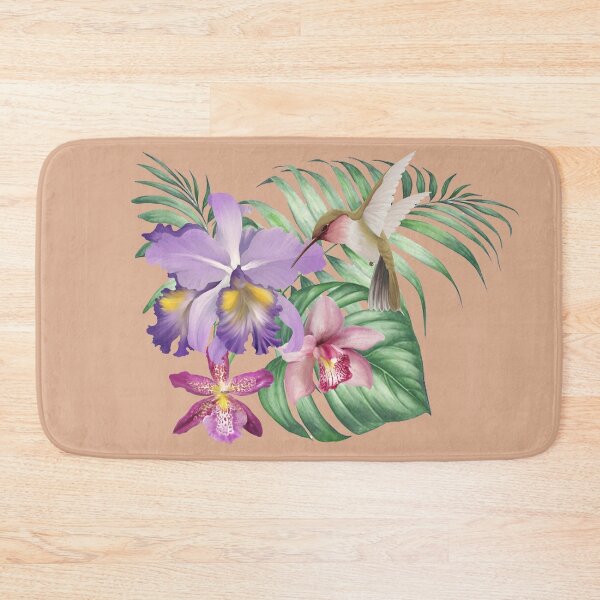 Item preview, Orchid botanical illustration with hummingbirds  designed and sold by letsgow8th.