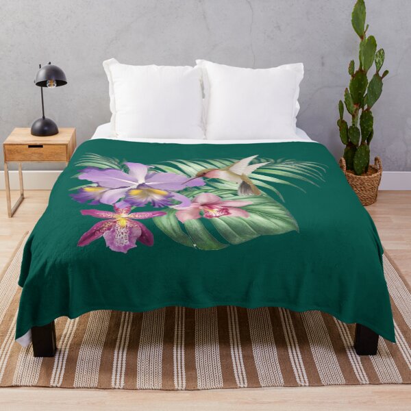 Item preview, Orchid botanical illustration with hummingbirds  designed and sold by letsgow8th.