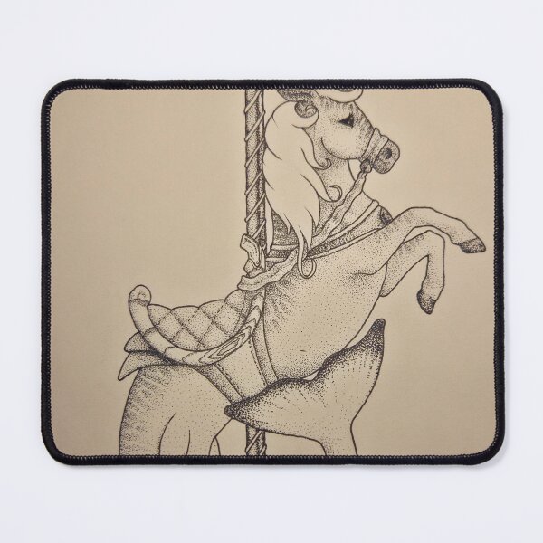 Item preview, Sea Carousel Horse - Fantasy Ink Illustration designed and sold by JNWhimsyForge.