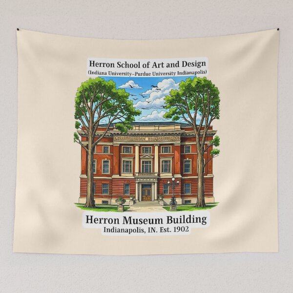 Item preview, Herron Museum Building Indianapolis Vintage Academic Art Print designed and sold by EvergreenPark - Tee Studio.