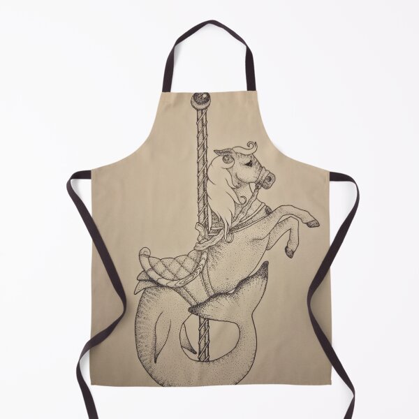 Item preview, Sea Carousel Horse - Fantasy Ink Illustration designed and sold by JNWhimsyForge.