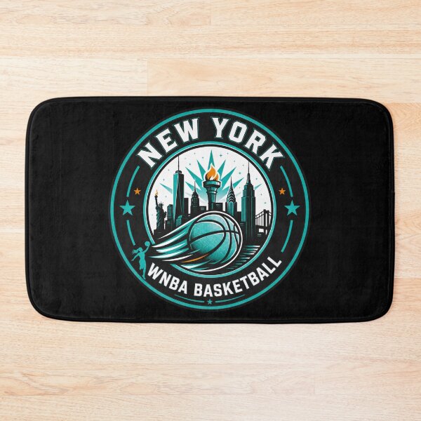 Item preview, New York Women’s Basketball Skyline Torch Emblem Teal Design designed and sold by TKOprintdesigns.