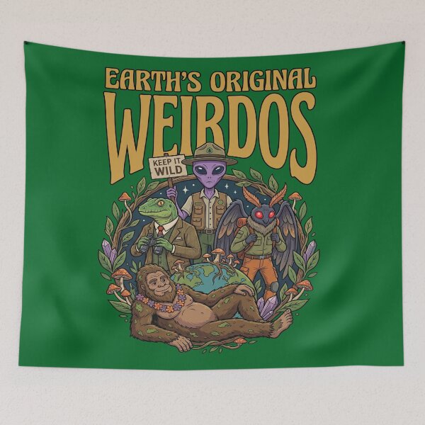 Item preview, Earth's Original Weirdos Cryptid Bigfoot Alien designed and sold by TeeARTHY.