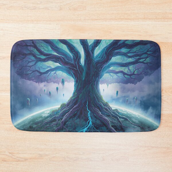 Item preview, Tree of Life Watercolor Alien Planet Core Landscape designed and sold by Luminous Wilds.