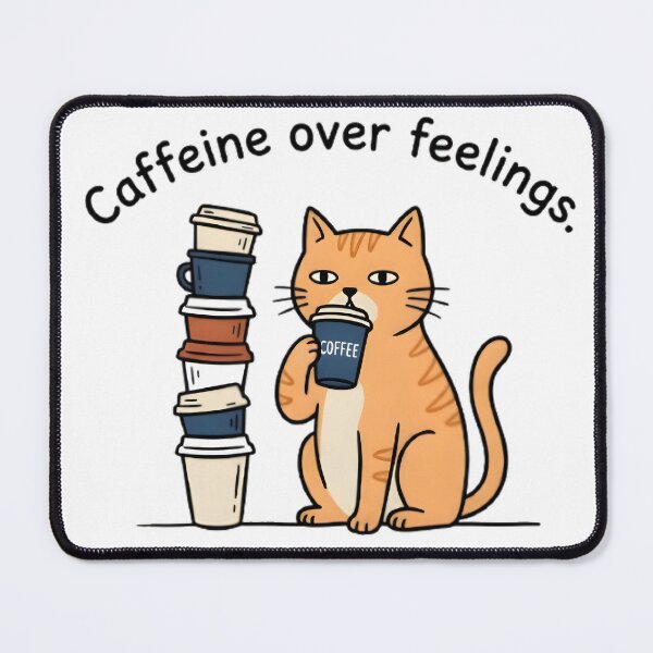 Item preview, Caffeine over feelings designed and sold by whatmeower-studio.