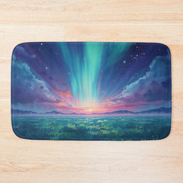 Item preview, Eternal Aurora Fields Watercolor Alien Landscape designed and sold by Luminous Wilds.
