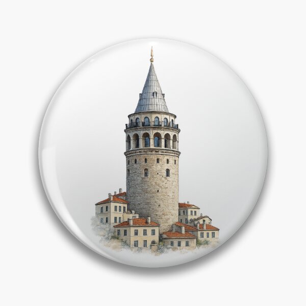 Item preview, Galata Tower Watercolor Art Print | Istanbul Landmark Travel Illustration designed and sold by DreamPaw Studio.