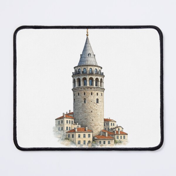 Item preview, Galata Tower Watercolor Art Print | Istanbul Landmark Travel Illustration designed and sold by DreamPaw Studio.