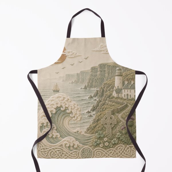 Item preview, Celtic Irish Cliffs & Lighthouse Coastal Art Print designed and sold by TheSlowShore.