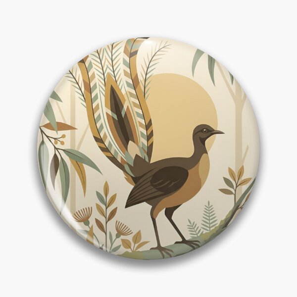 Item preview, Vintage Australian Lyrebird Minimalist Nature Poster designed and sold by DuckOddity.