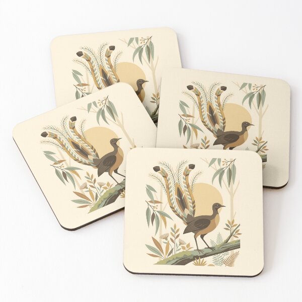 Item preview, Vintage Australian Lyrebird Minimalist Nature Poster designed and sold by DuckOddity.