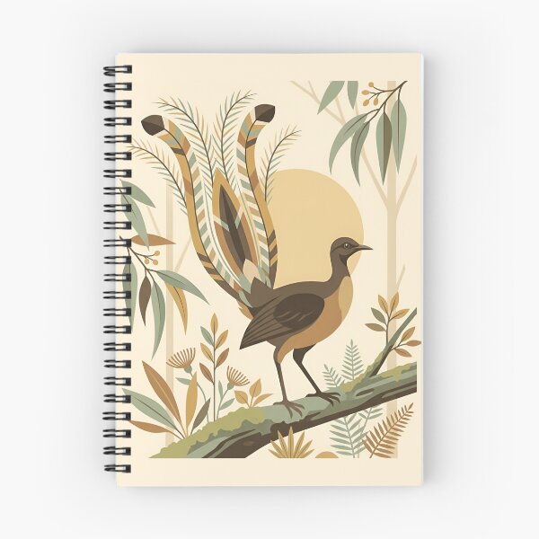 Item preview, Vintage Australian Lyrebird Minimalist Nature Poster designed and sold by DuckOddity.