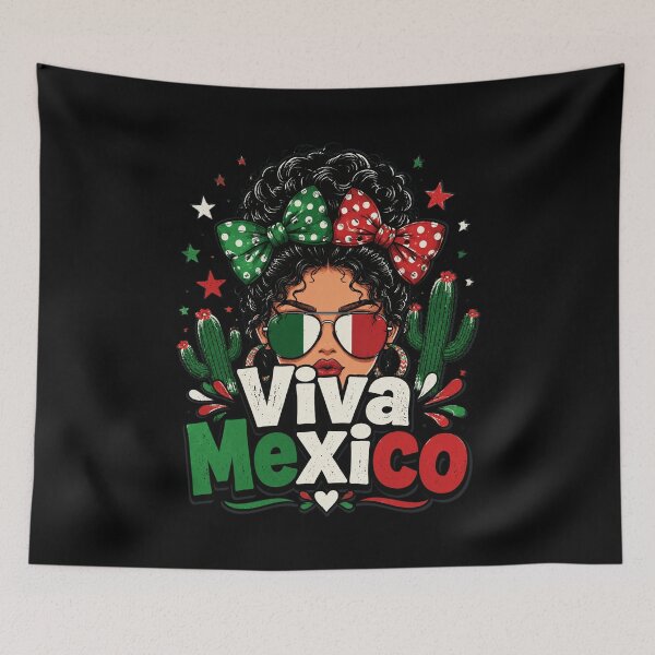 Item preview, Viva Mexico Messy Bun Mexican Independence Day designed and sold by OlakunleOloroz.